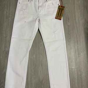 MBX Classic White Slim Fit Jeans for Men